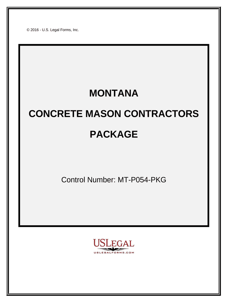 Concrete Mason Contractor Package - Montana Preview on Page 1