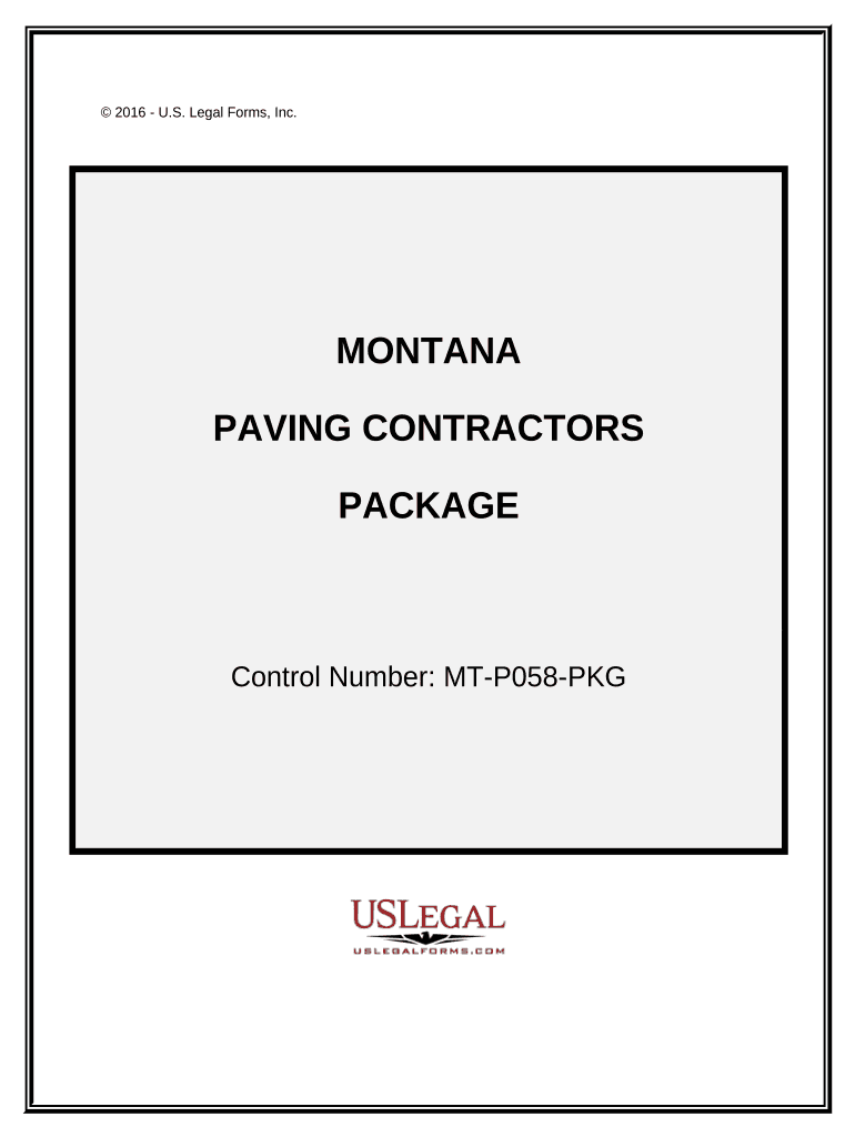 Paving Contractor Package - Montana Preview on Page 1.