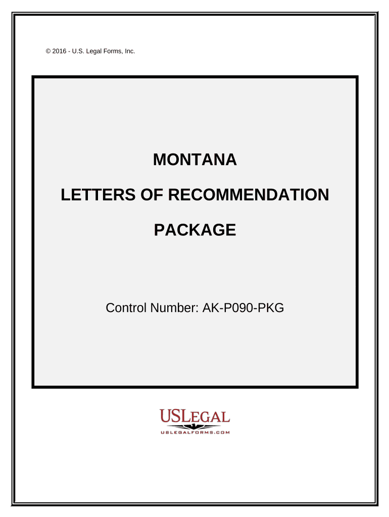 Letters of Recommendation Package - Montana Preview on Page 1