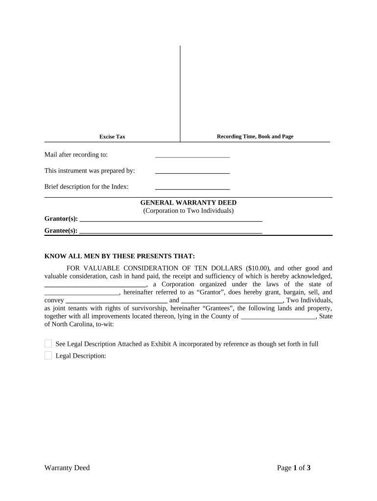 warranty deed Preview on Page 1