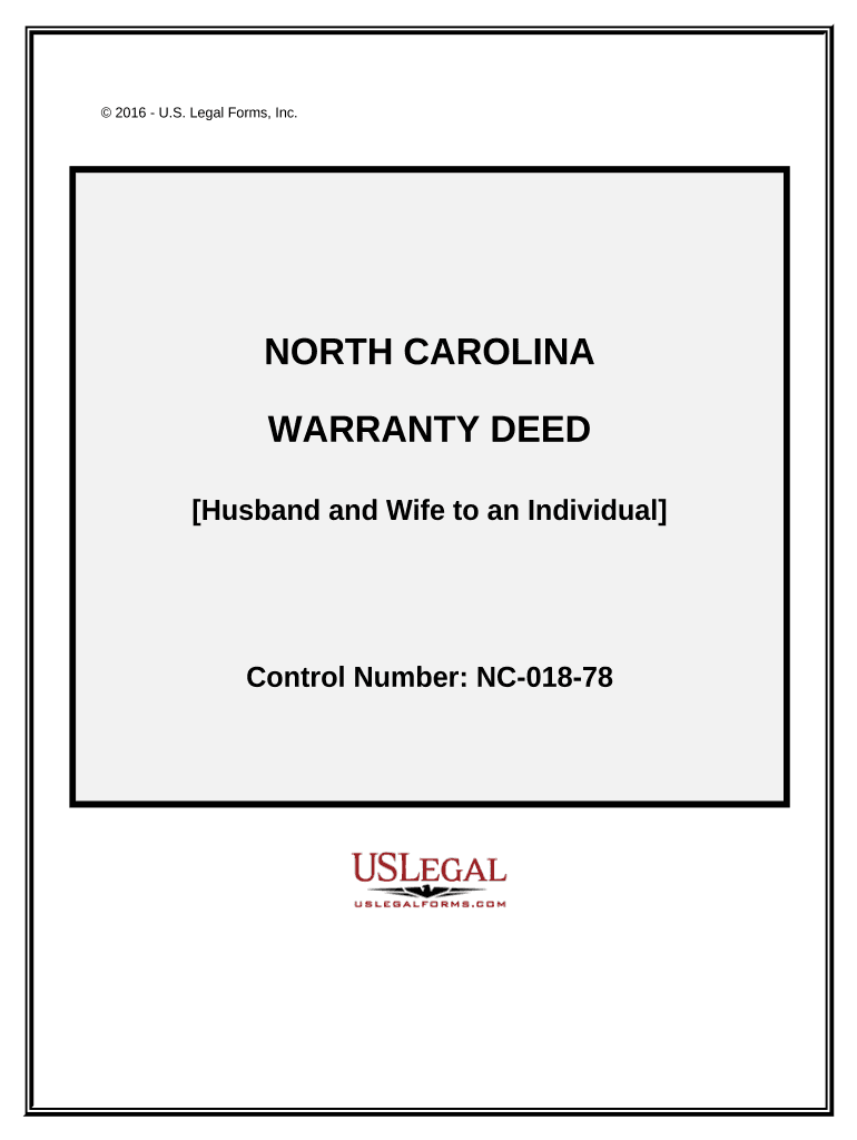 General Warranty Deed from Husband and Wife to an Individual - North Carolina Preview on Page 1