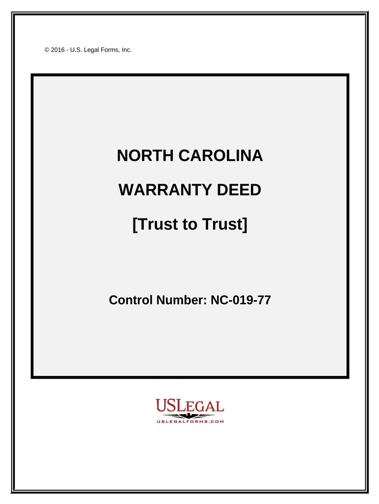 Warranty Deed - Trust to Trust - North Carolina Preview on Page 1