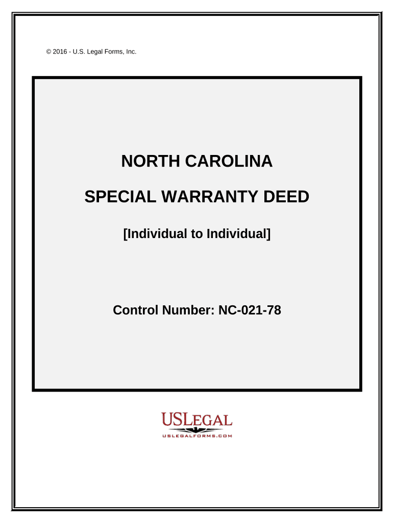 north carolina special warranty deed Preview on Page 1