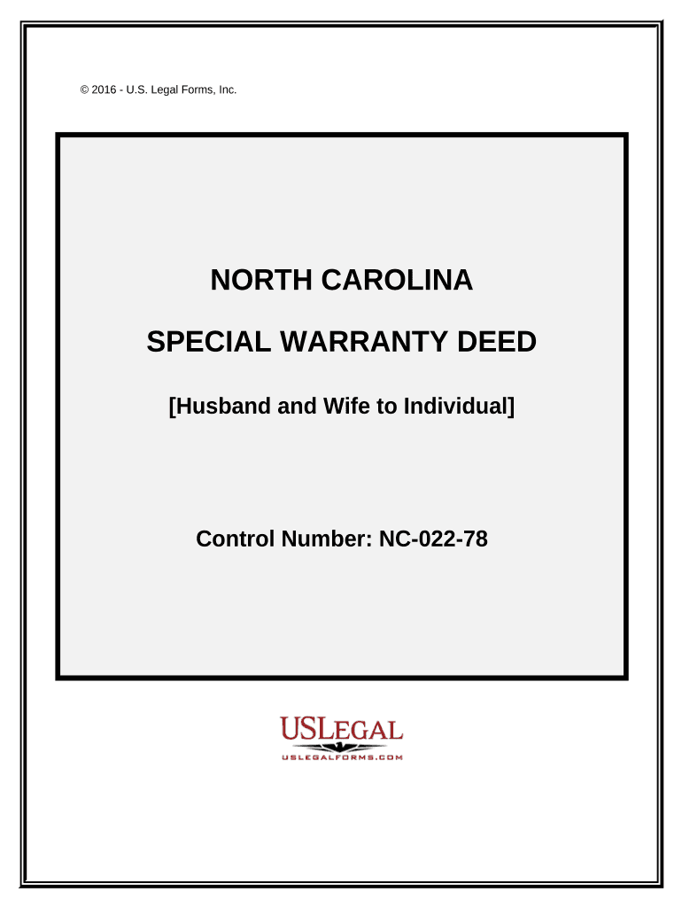 north carolina special warranty deed form Preview on Page 1