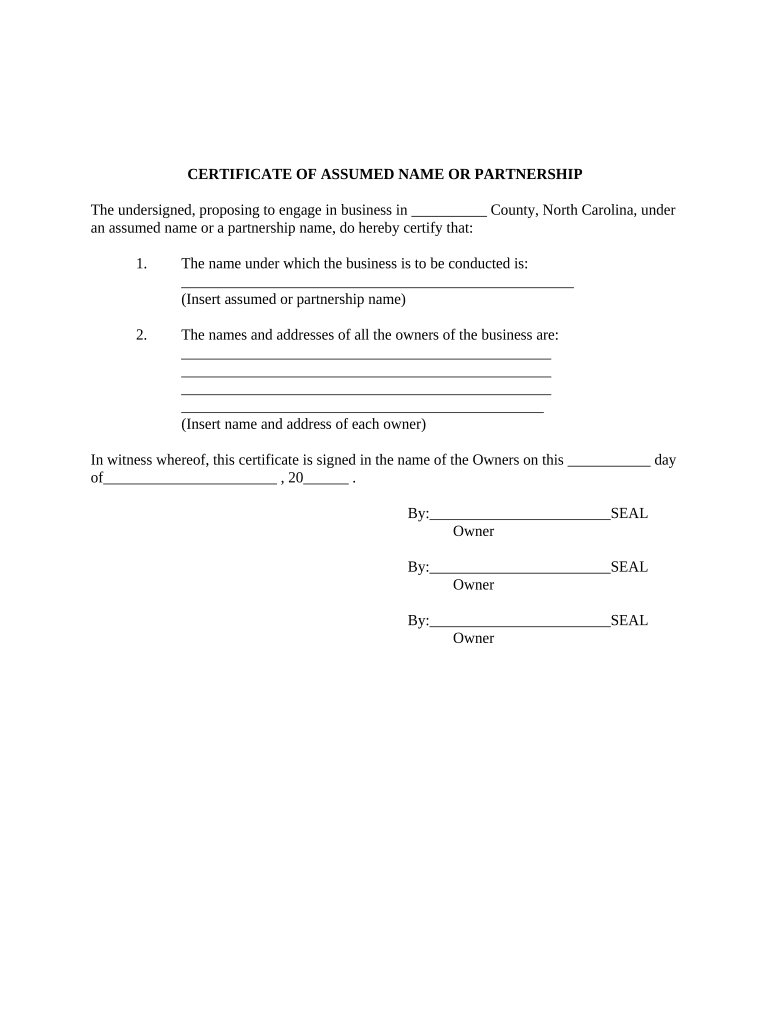 north carolina proprietorship Preview on Page 1