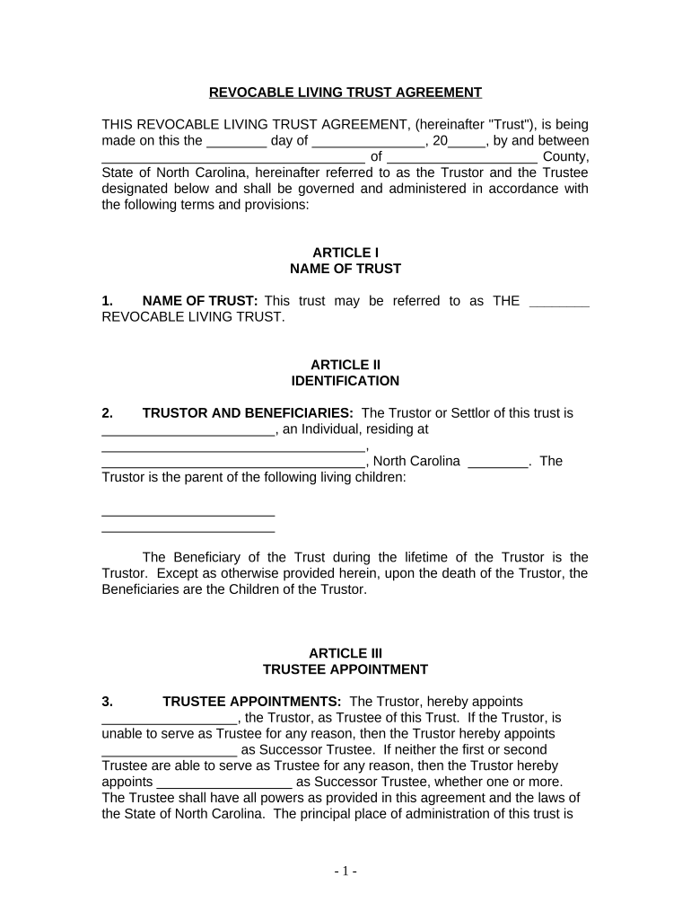 living trust who Preview on Page 1