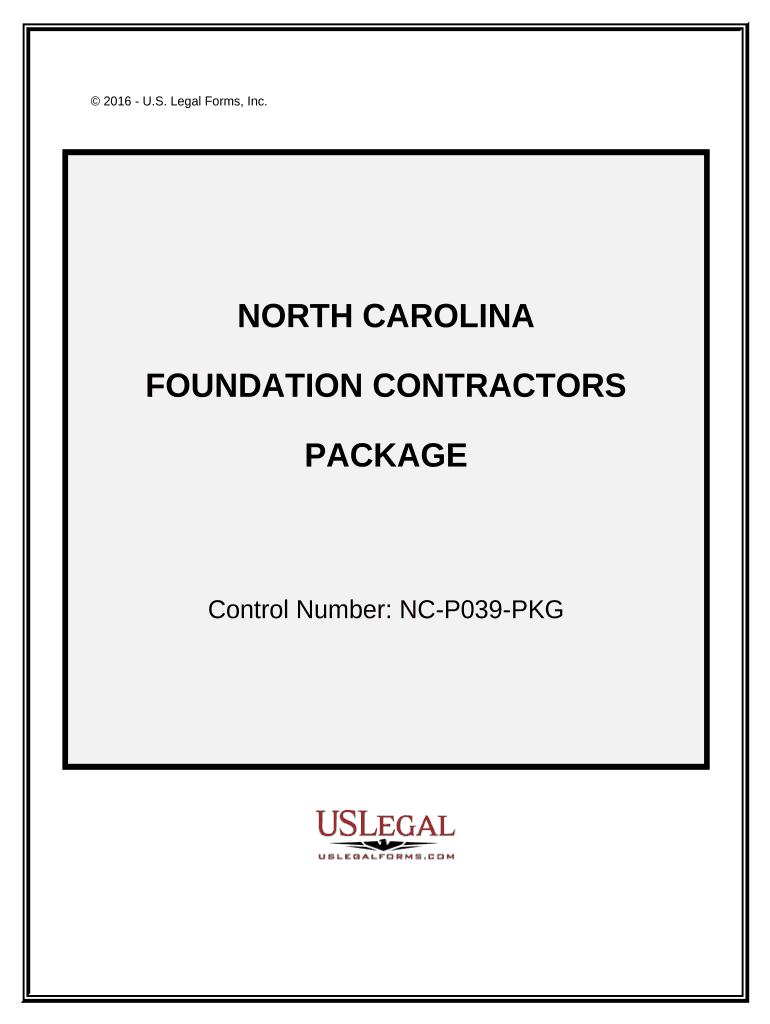 Foundation Contractor Package - North Carolina Preview on Page 1