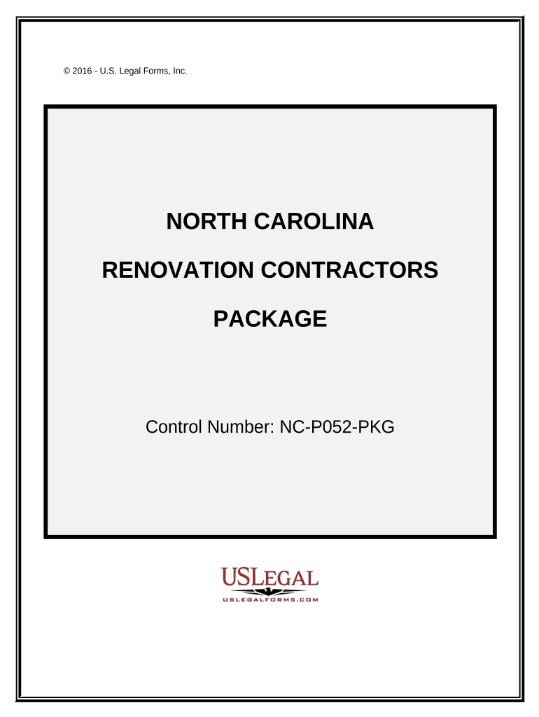 Renovation Contractor Package - North Carolina Preview on Page 1