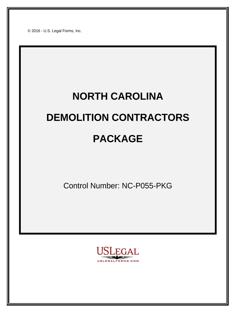 Demolition Contractor Package - North Carolina Preview on Page 1