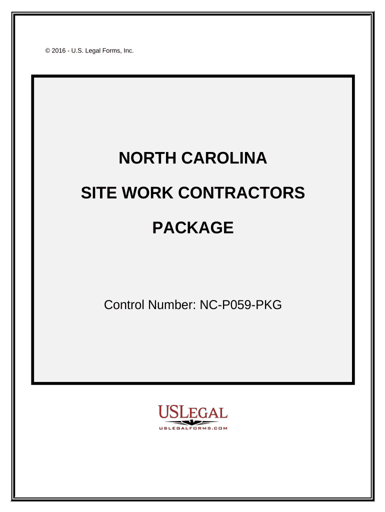 Site Work Contractor Package - North Carolina Preview on Page 1