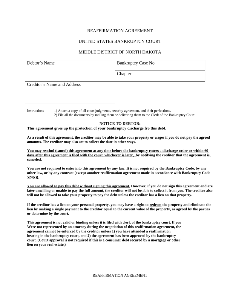 north dakota agreement Preview on Page 1