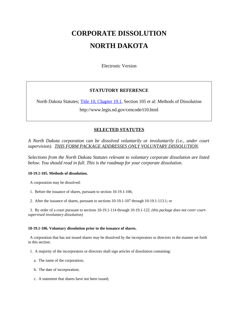 how to dissolve an llc in north dakota Preview on Page 1