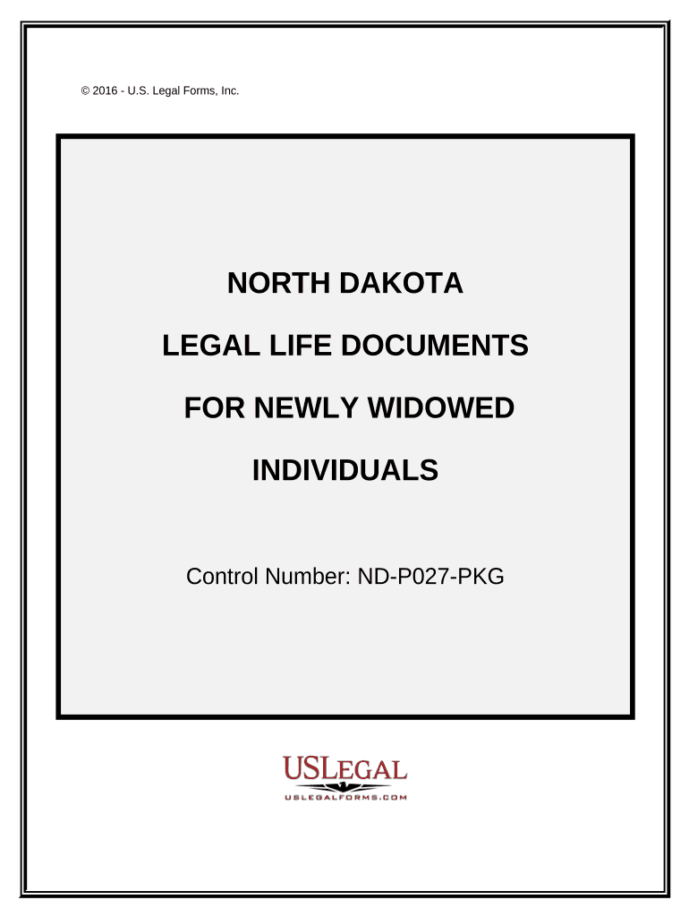 Newly Widowed Individuals Package - North Dakota Preview on Page 1.