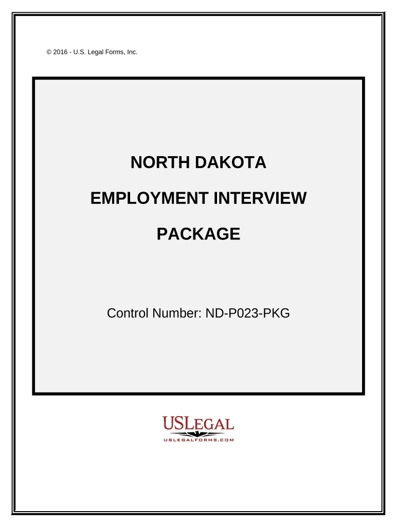 Employment Interview Package - North Dakota Preview on Page 1.