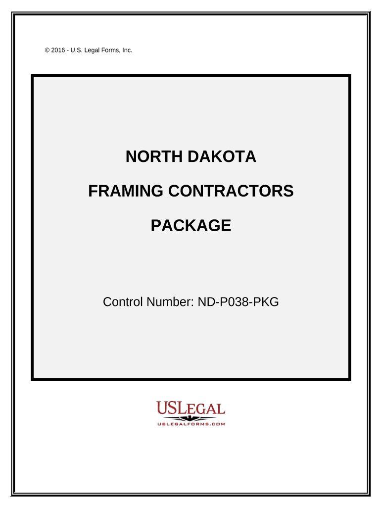 Framing Contractor Package - North Dakota Preview on Page 1