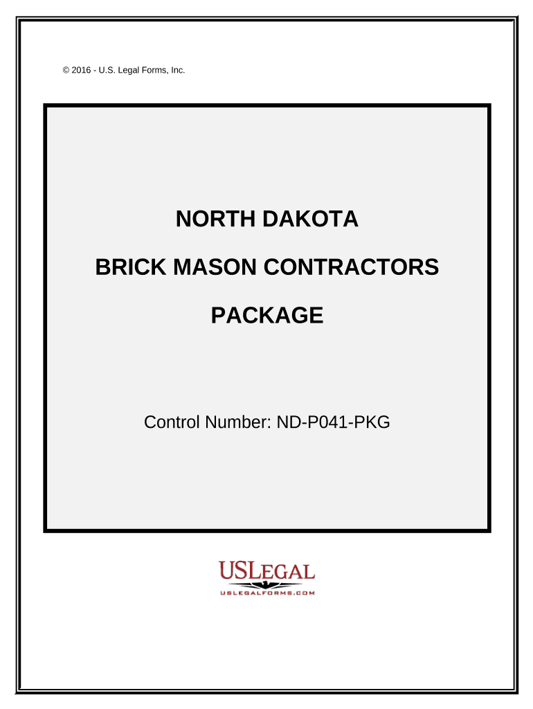 Brick Mason Contractor Package - North Dakota Preview on Page 1