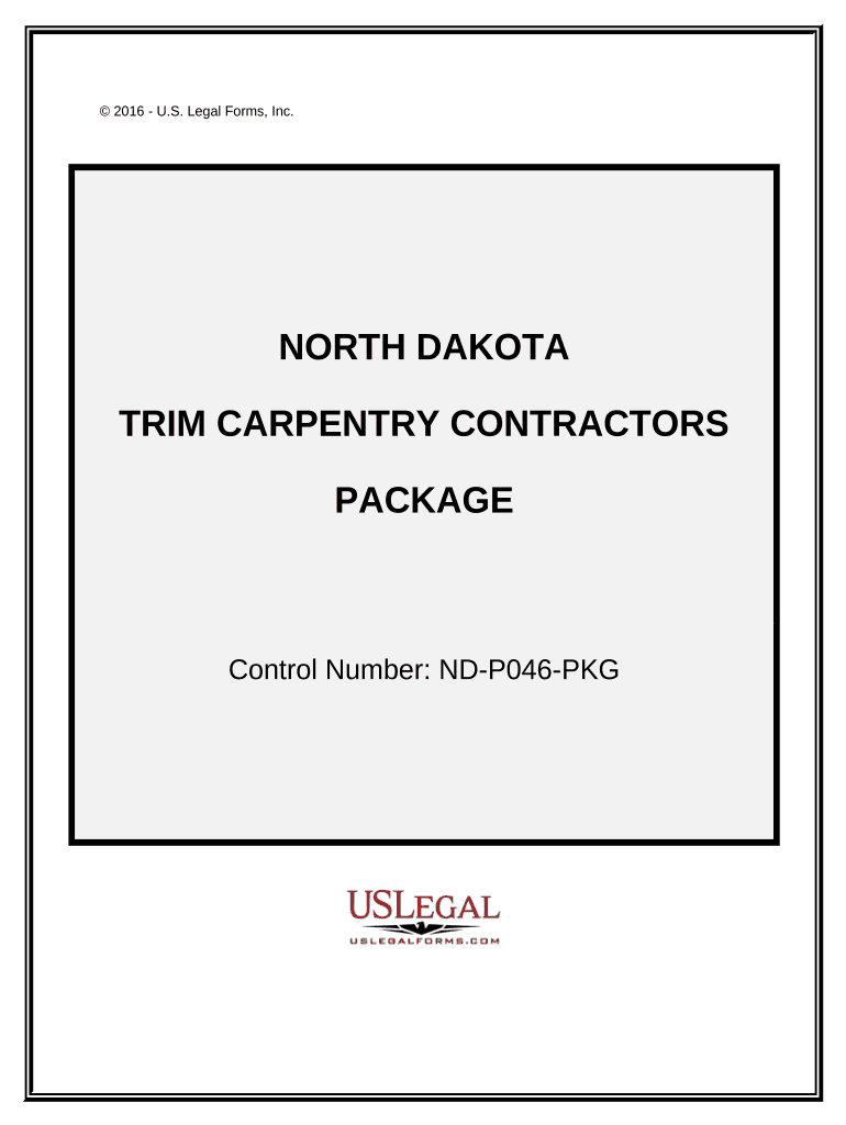 Trim Carpentry Contractor Package - North Dakota Preview on Page 1