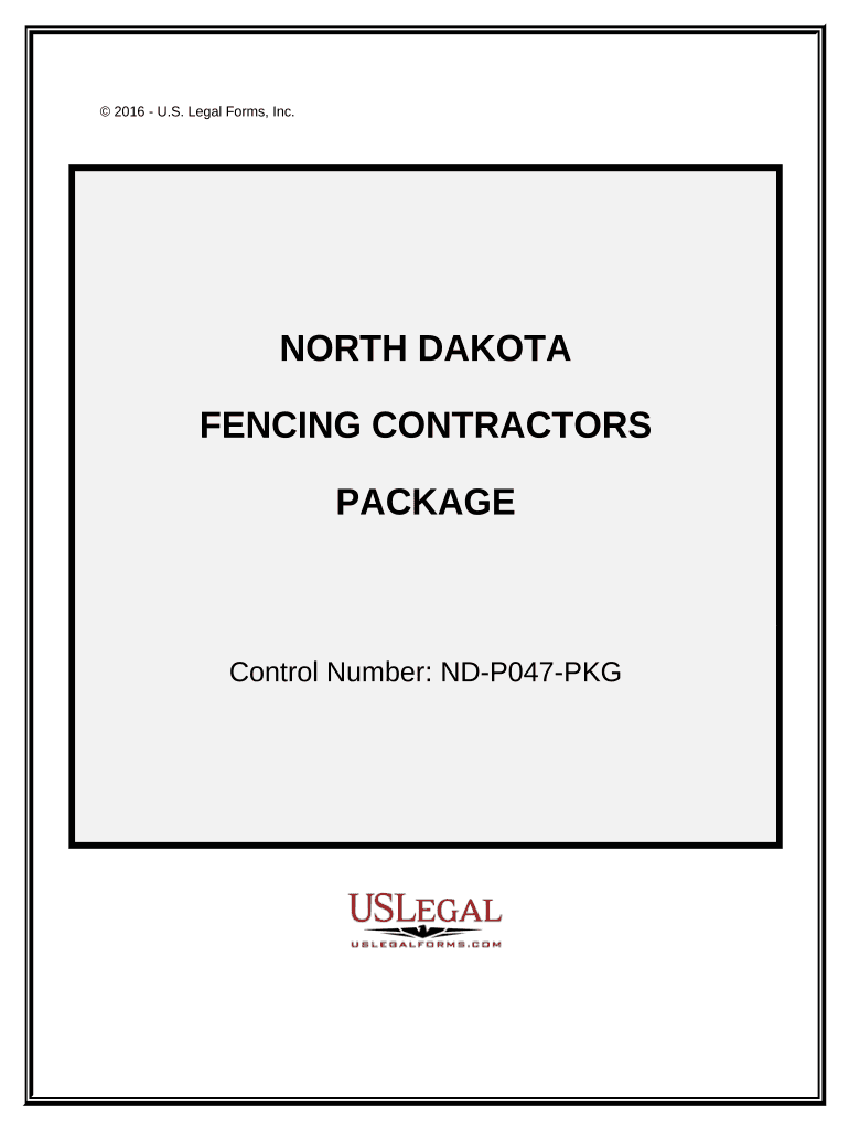 Fencing Contractor Package - North Dakota Preview on Page 1