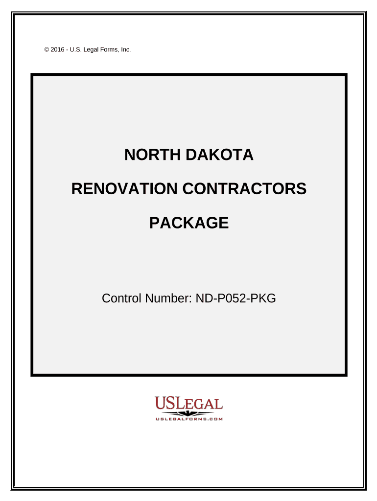 Renovation Contractor Package - North Dakota Preview on Page 1