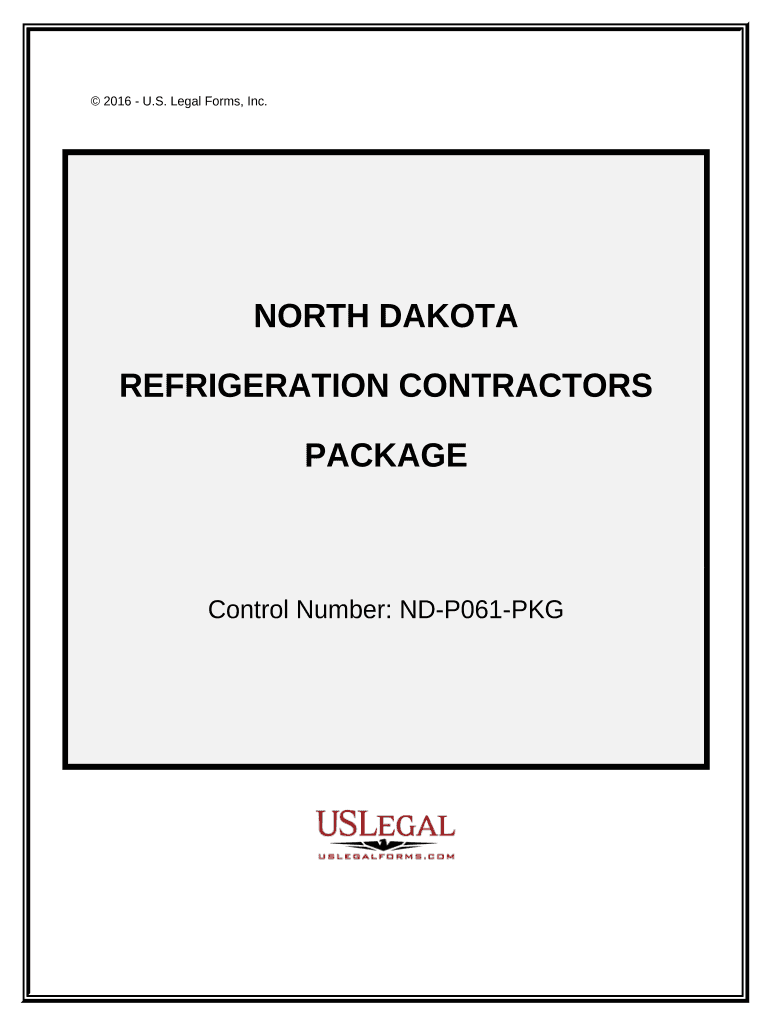 Refrigeration Contractor Package - North Dakota Preview on Page 1