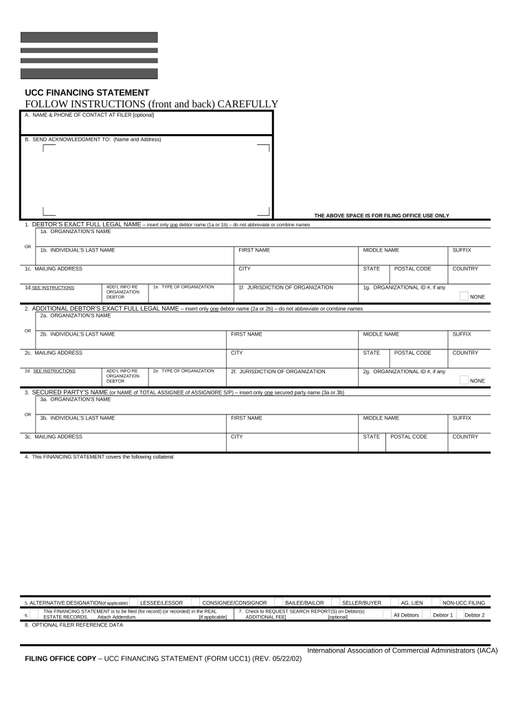 North Dakota UCC1 Financing Statement - North Dakota Preview on Page 1