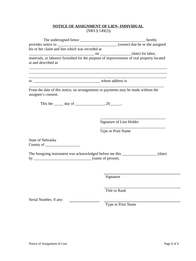 Nebraska notice Fill out & sign online DocHub