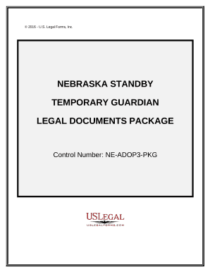 Nebraska Standby Temporary Guardian Legal Documents Package - Nebraska