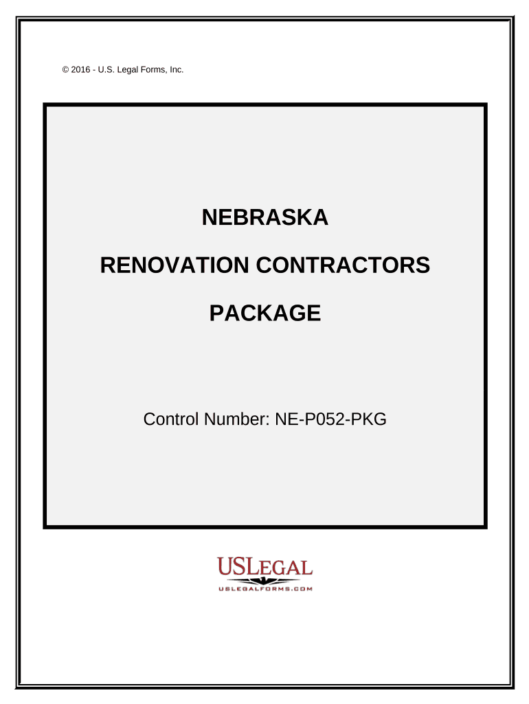 Renovation Contractor Package - Nebraska Preview on Page 1.