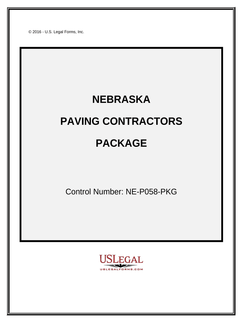 Paving Contractor Package - Nebraska Preview on Page 1.