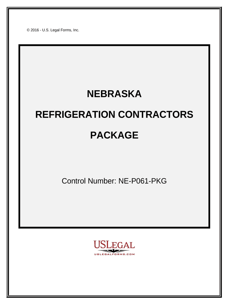 Refrigeration Contractor Package - Nebraska Preview on Page 1.