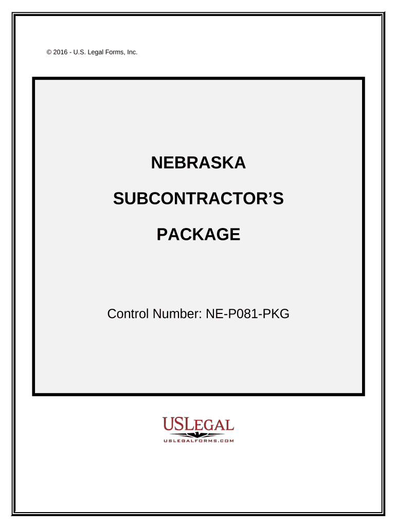 nebraska subcontractor agreement Preview on Page 1