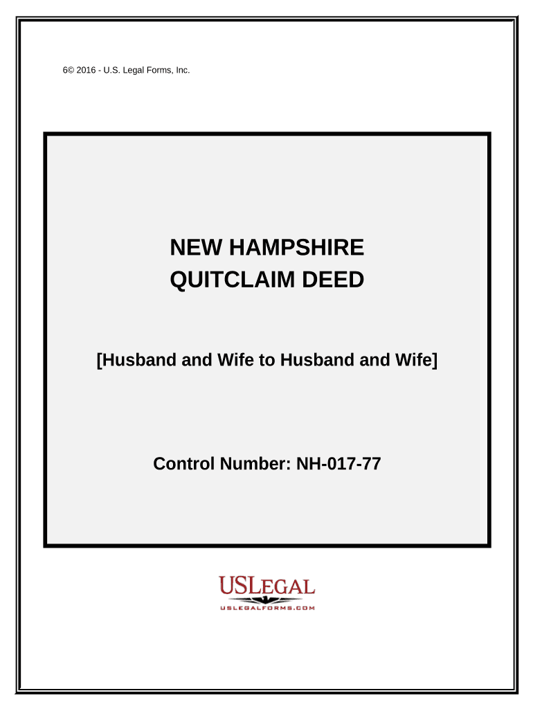 Quitclaim Deed from Husband and Wife to Husband and Wife - New Hampshire Preview on Page 1