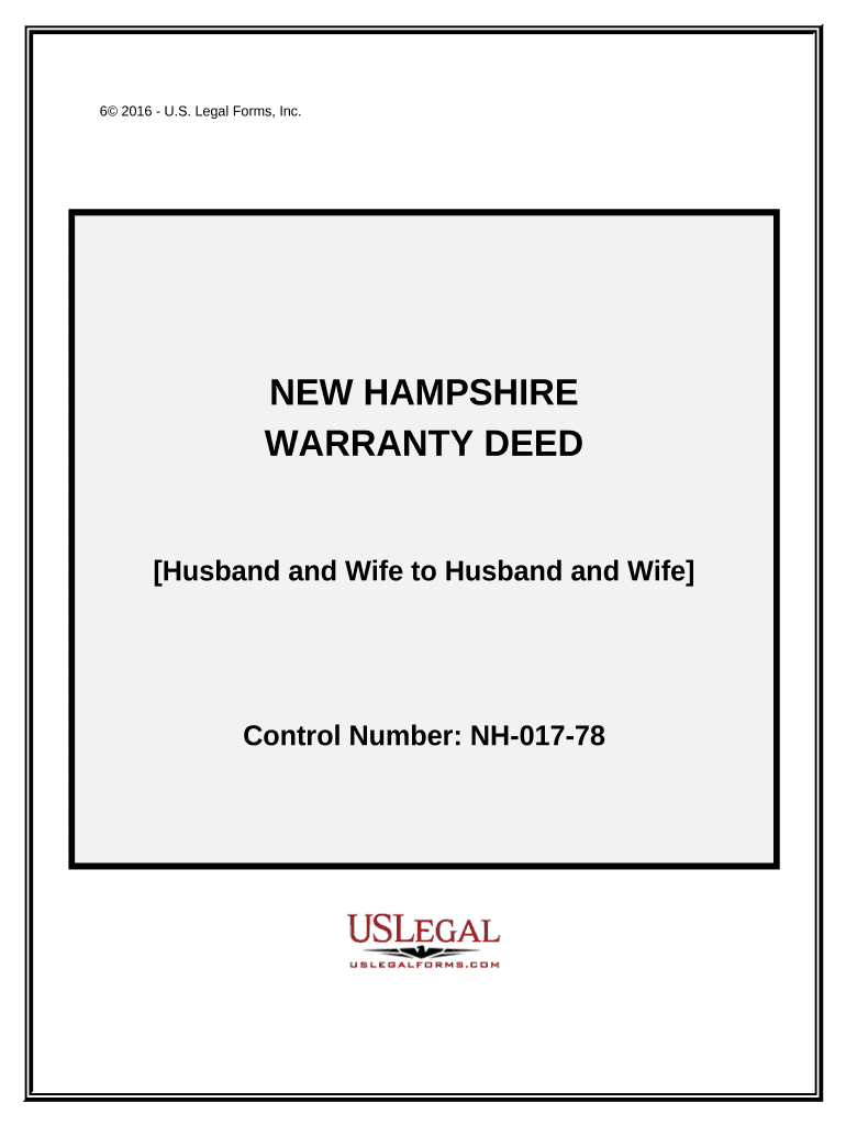 Warranty Deed from Husband and Wife to Husband and Wife - New Hampshire Preview on Page 1.