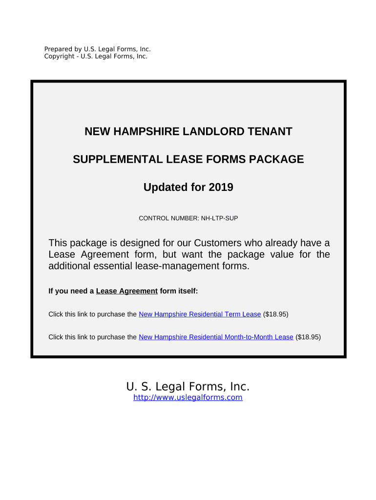 Supplemental Residential Lease Forms Package - New Hampshire Preview on Page 1