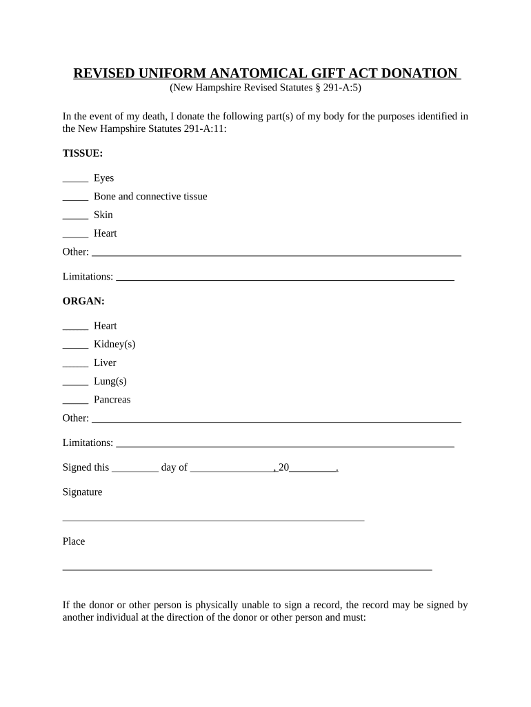 uniform anatomical gift act Preview on Page 1