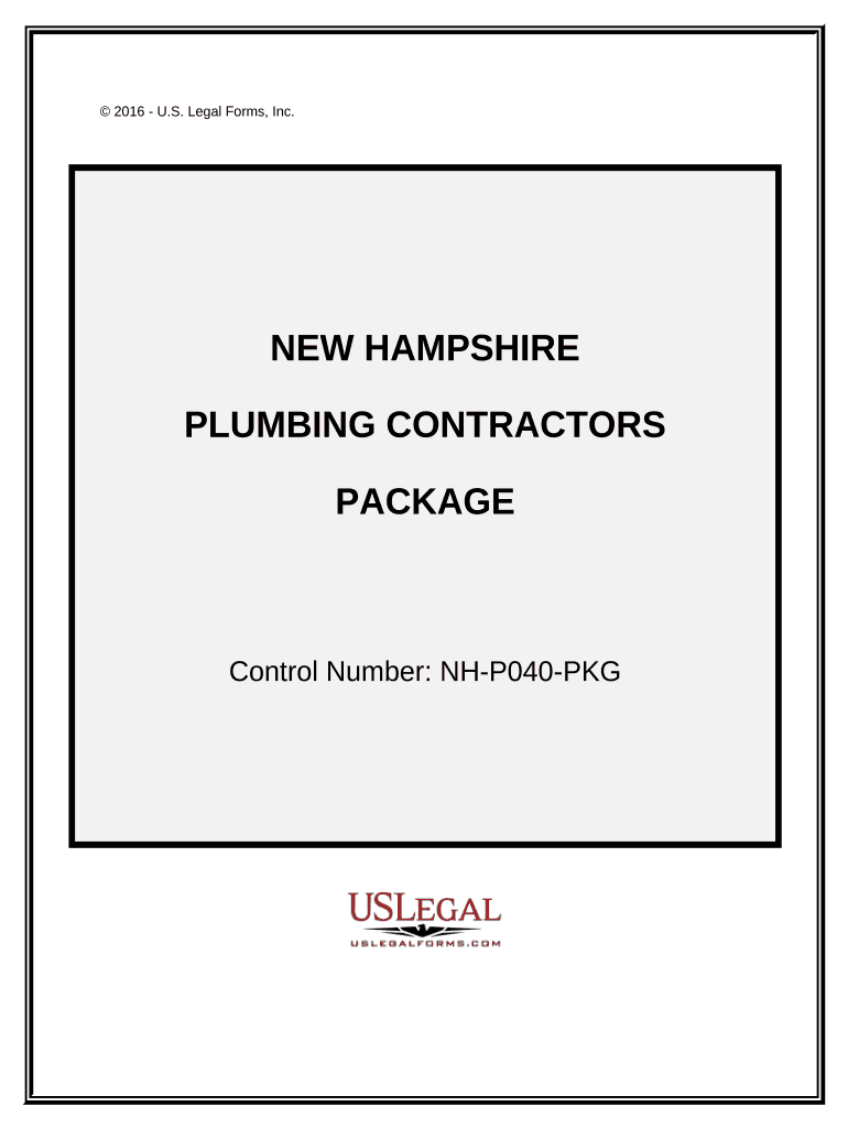 Plumbing Contractor Package - New Hampshire Preview on Page 1