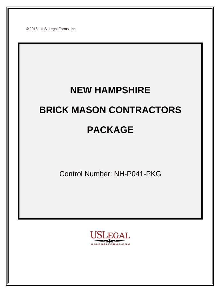 Brick Mason Contractor Package - New Hampshire Preview on Page 1