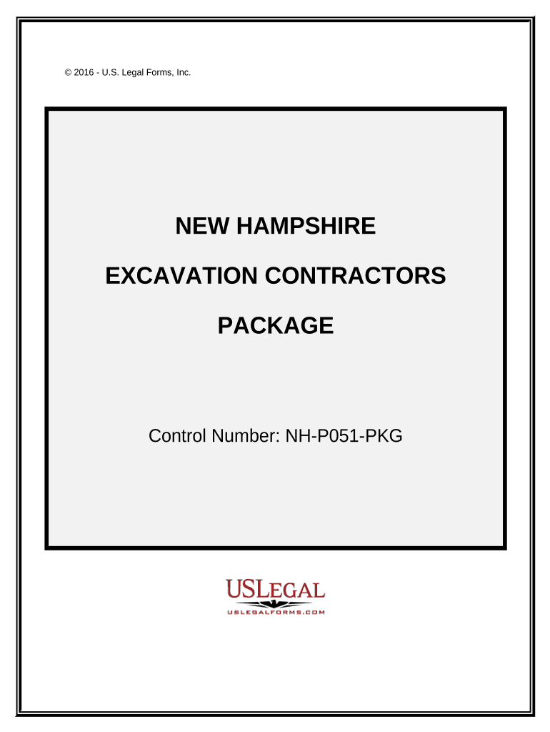 Excavator Contractor Package - New Hampshire Preview on Page 1.