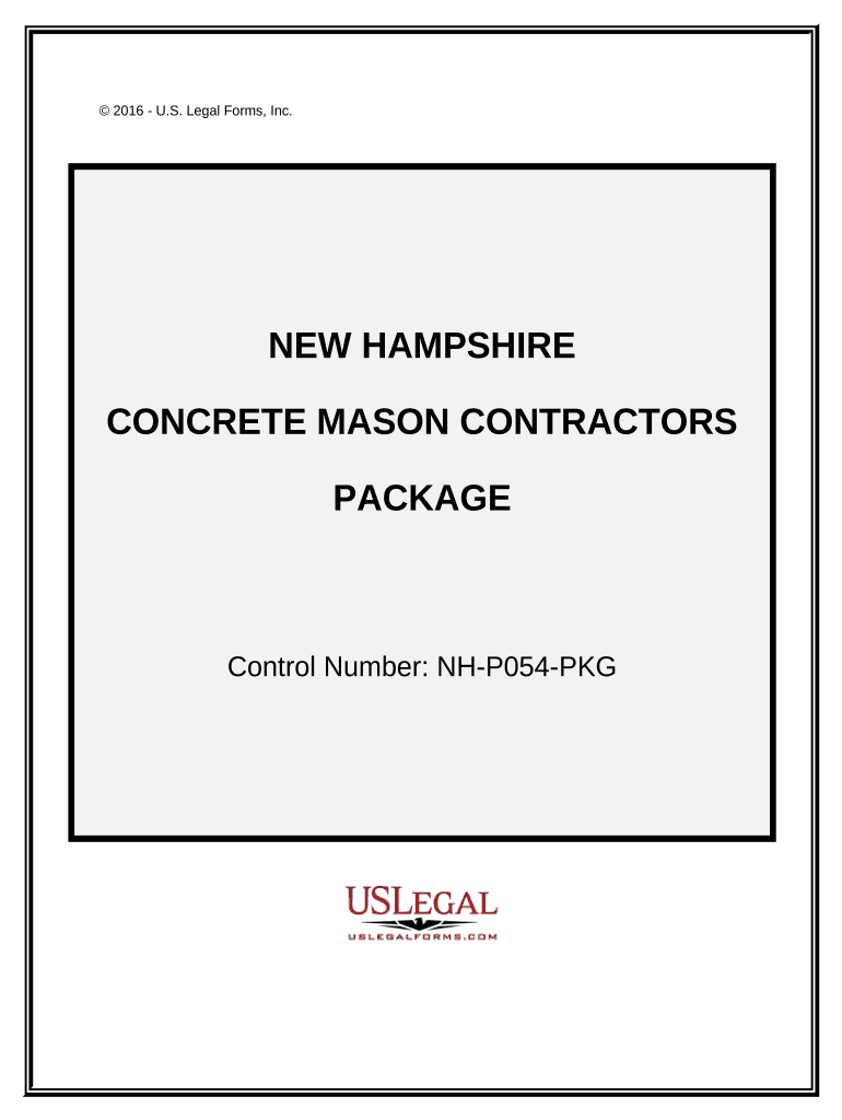 Concrete Mason Contractor Package - New Hampshire Preview on Page 1