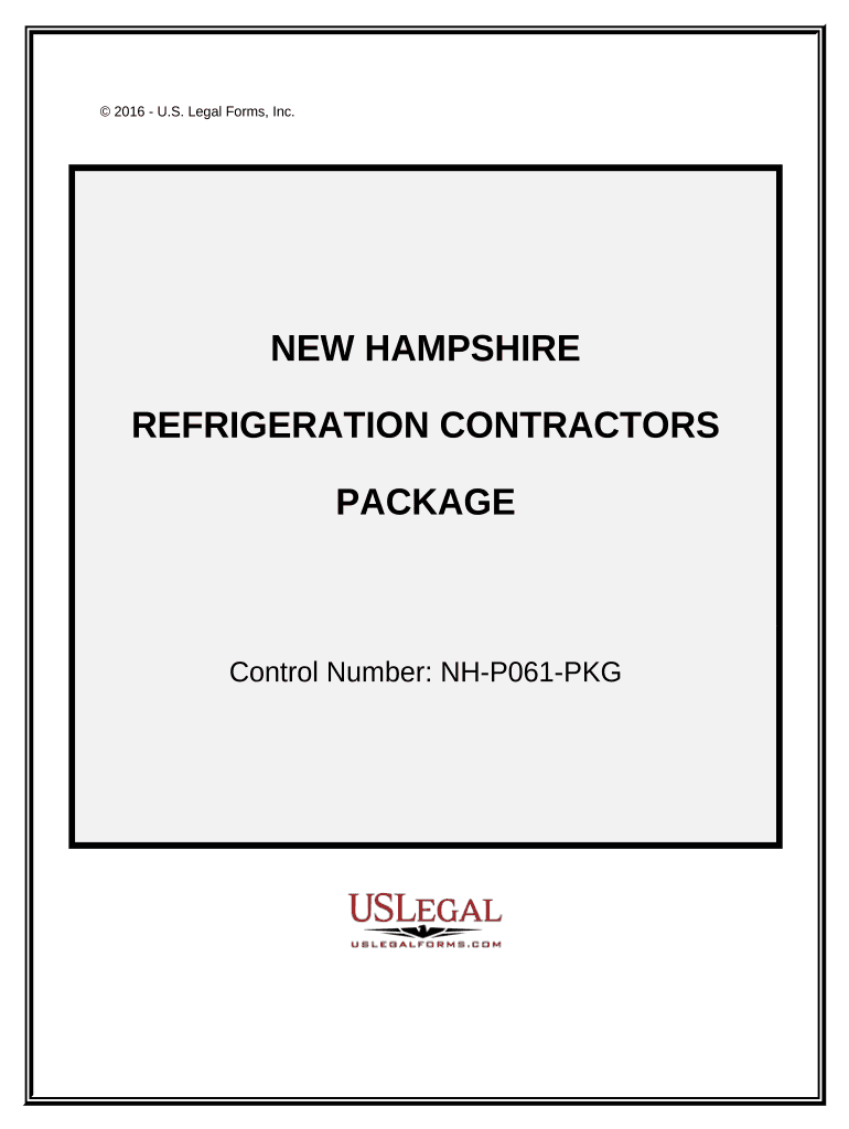 Refrigeration Contractor Package - New Hampshire Preview on Page 1