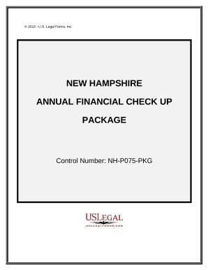 Annual Financial Checkup Package - New Hampshire