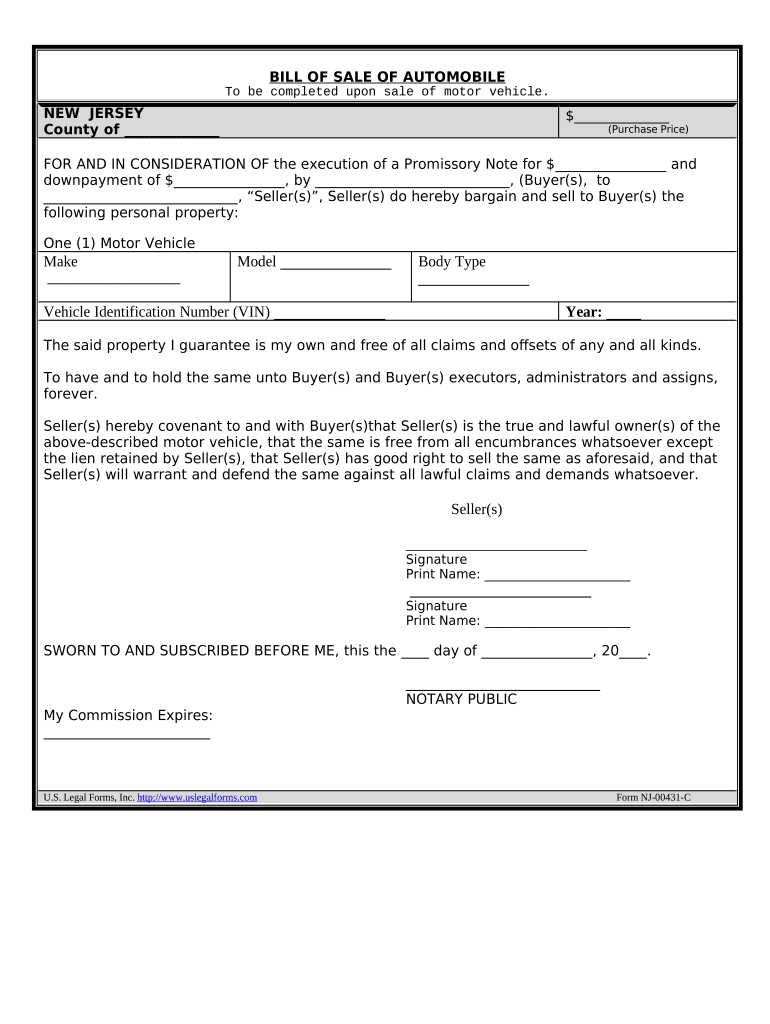 nj odometer statement Preview on Page 1