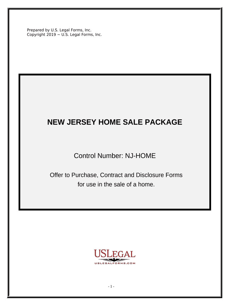 Real Estate Home Sales Package with Offer to Purchase, Contract of Sale, Disclosure Statements and more for Residential House - New Jersey Preview on Page 1