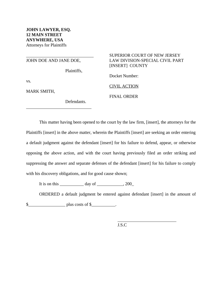 new jersey final judgment Preview on Page 1.