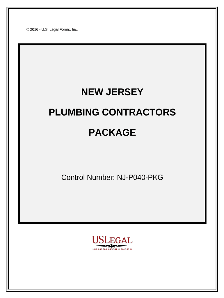 Plumbing Contractor Package - New Jersey Preview on Page 1