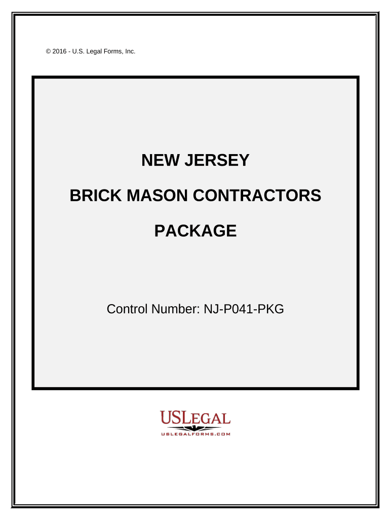 Brick Mason Contractor Package New Jersey Fill out & sign online