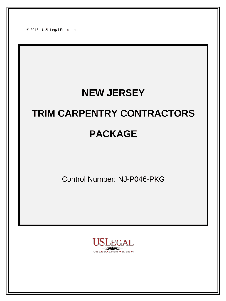 Trim Carpentry Contractor Package - New Jersey Preview on Page 1.