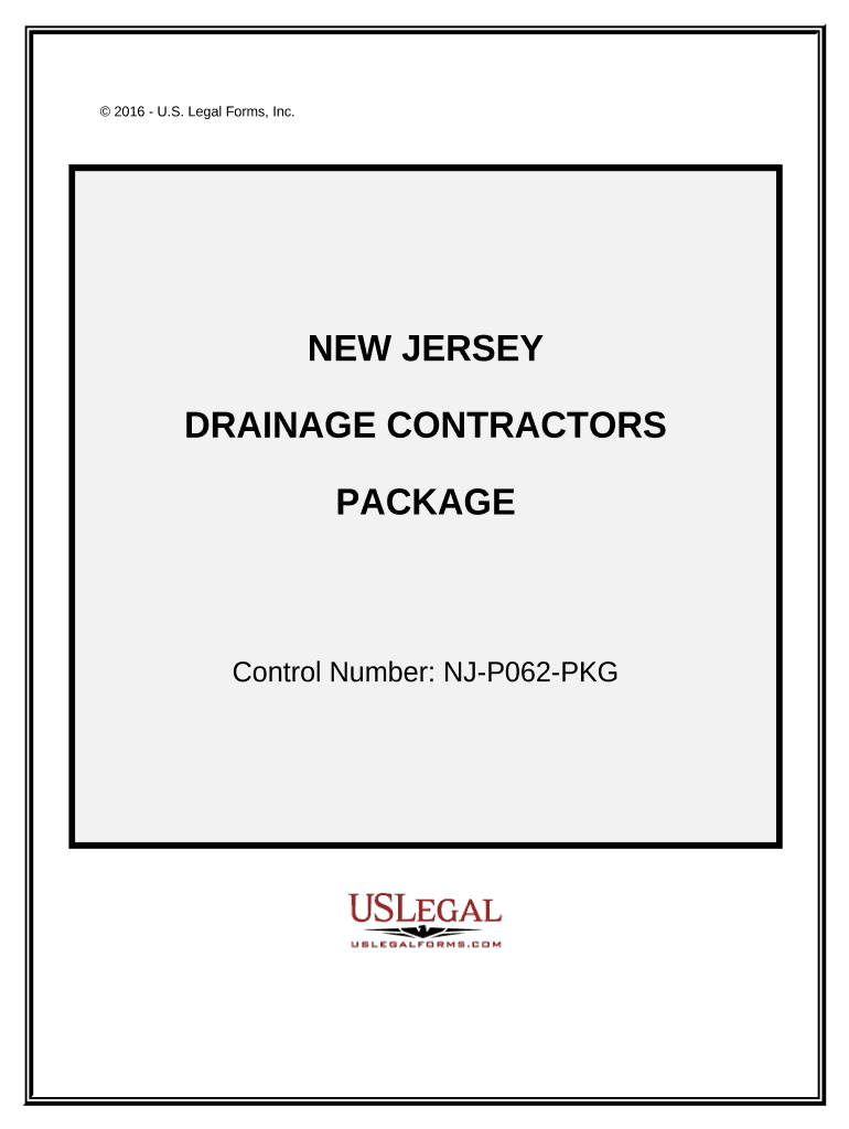 Drainage Contractor Package - New Jersey Preview on Page 1.