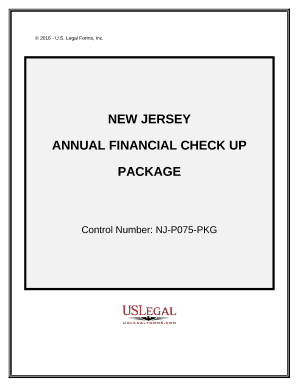 Annual Financial Checkup Package - New Jersey