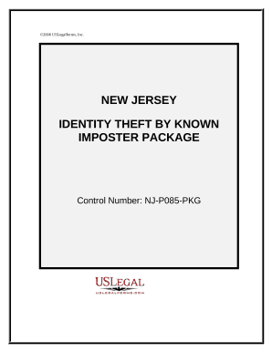 Identity Theft by Known Imposter Package - New Jersey